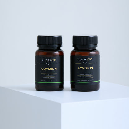Govizion by Nutrigo – two amber 30-capsule bottles side by side